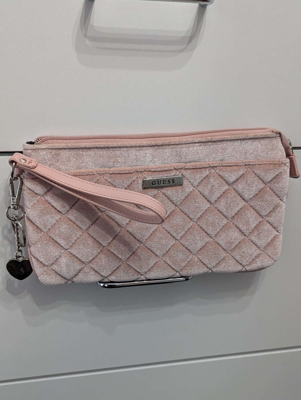 GUESS Quilted Blush Pink Y2K Wristlet Clutch
